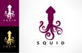 Squid logo vector. Clam design.